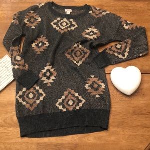Mossimo tribal pattern sweater tunic size S/P